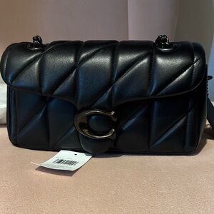 Coach Tabby Shoulder Bag 20 with  Pillow Quilting Black and Pewter